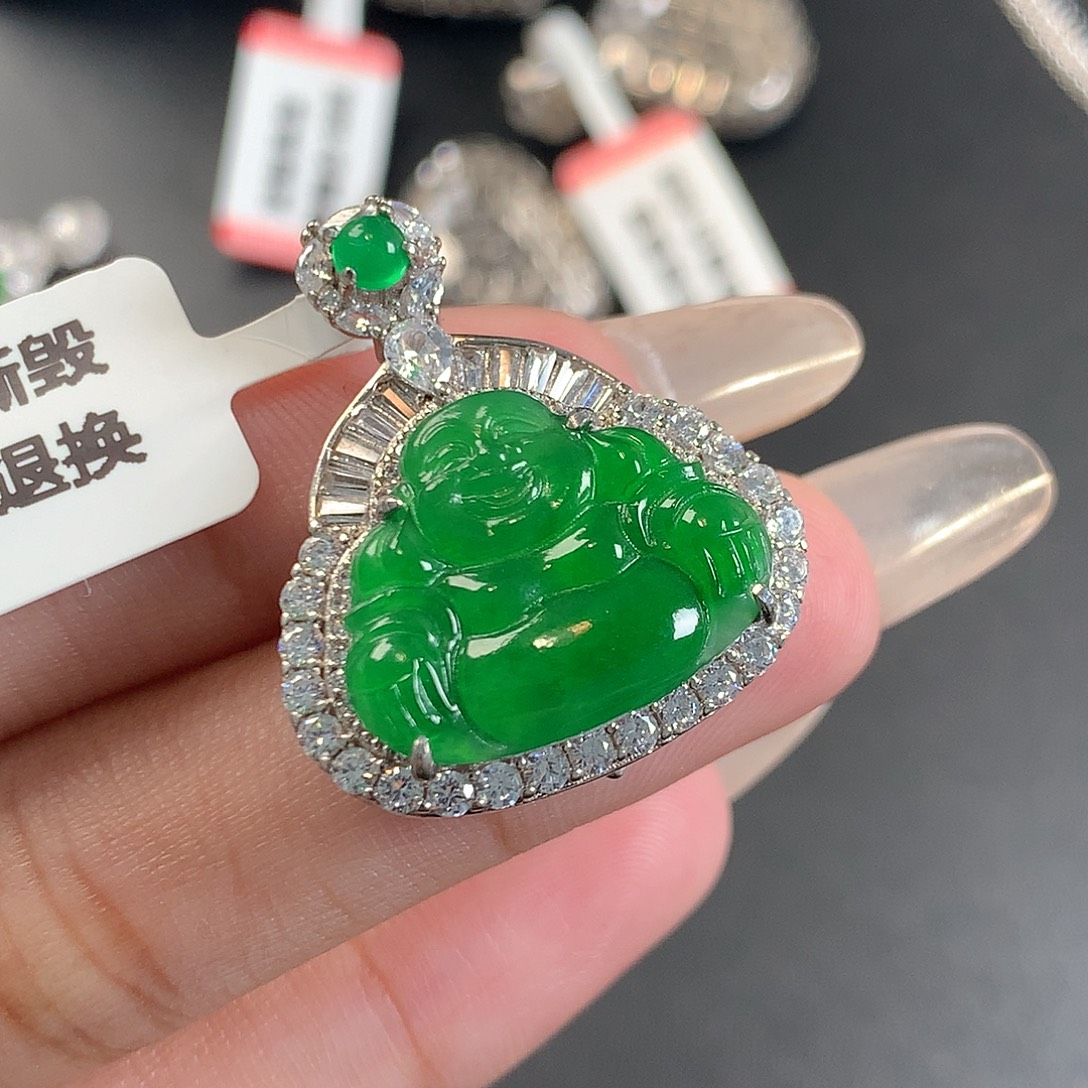 翡翠银S925镶嵌颈饰