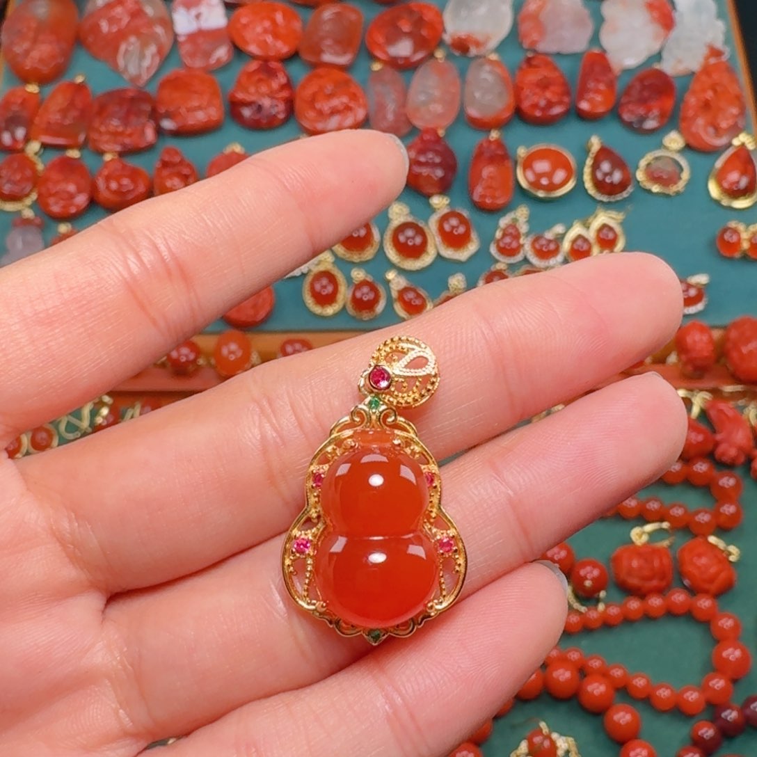 南红玛瑙南红银S925镶嵌