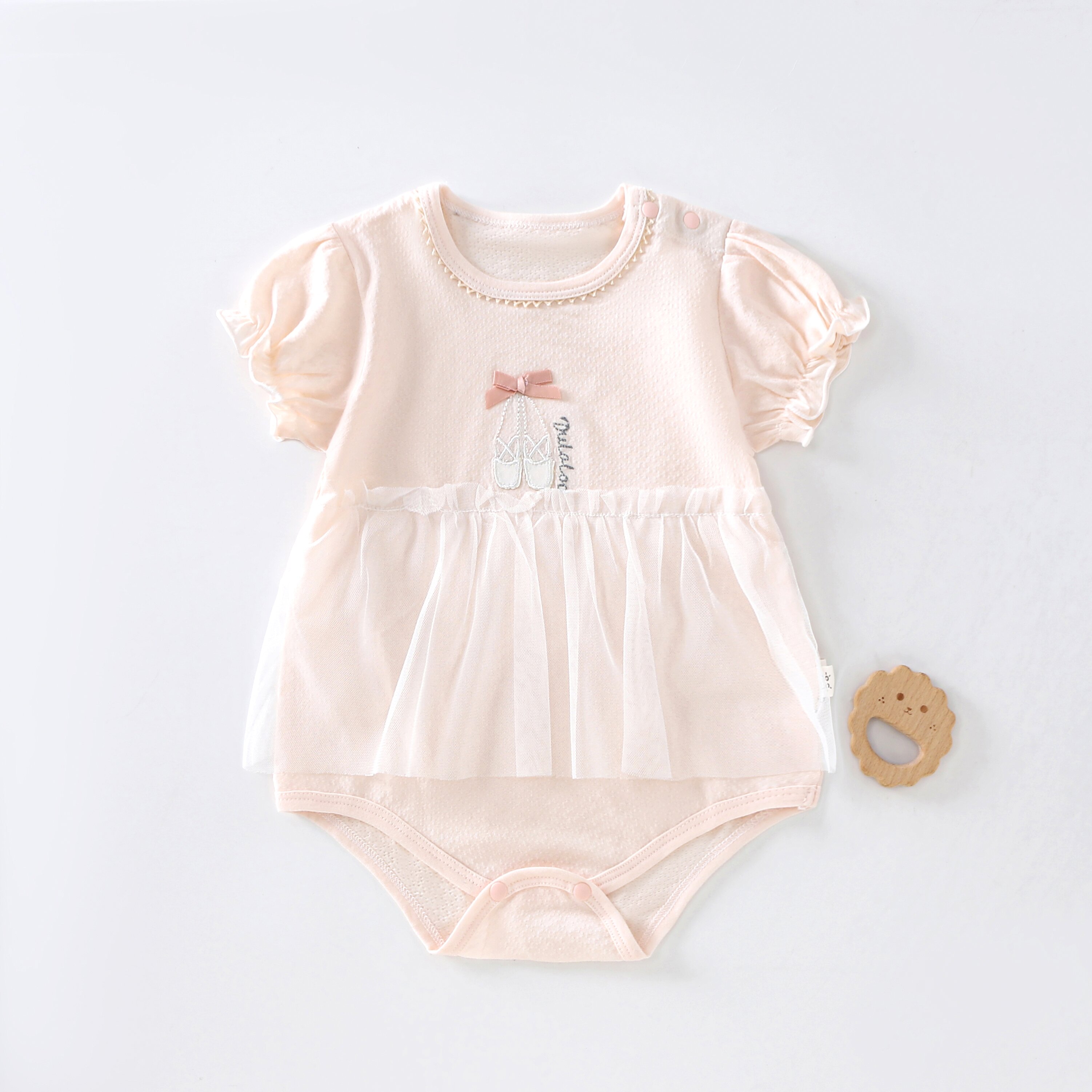 夏款包屁衣短爬套头睡袋宝宝公主连体衣女款短袖哈衣包屁衣新生儿