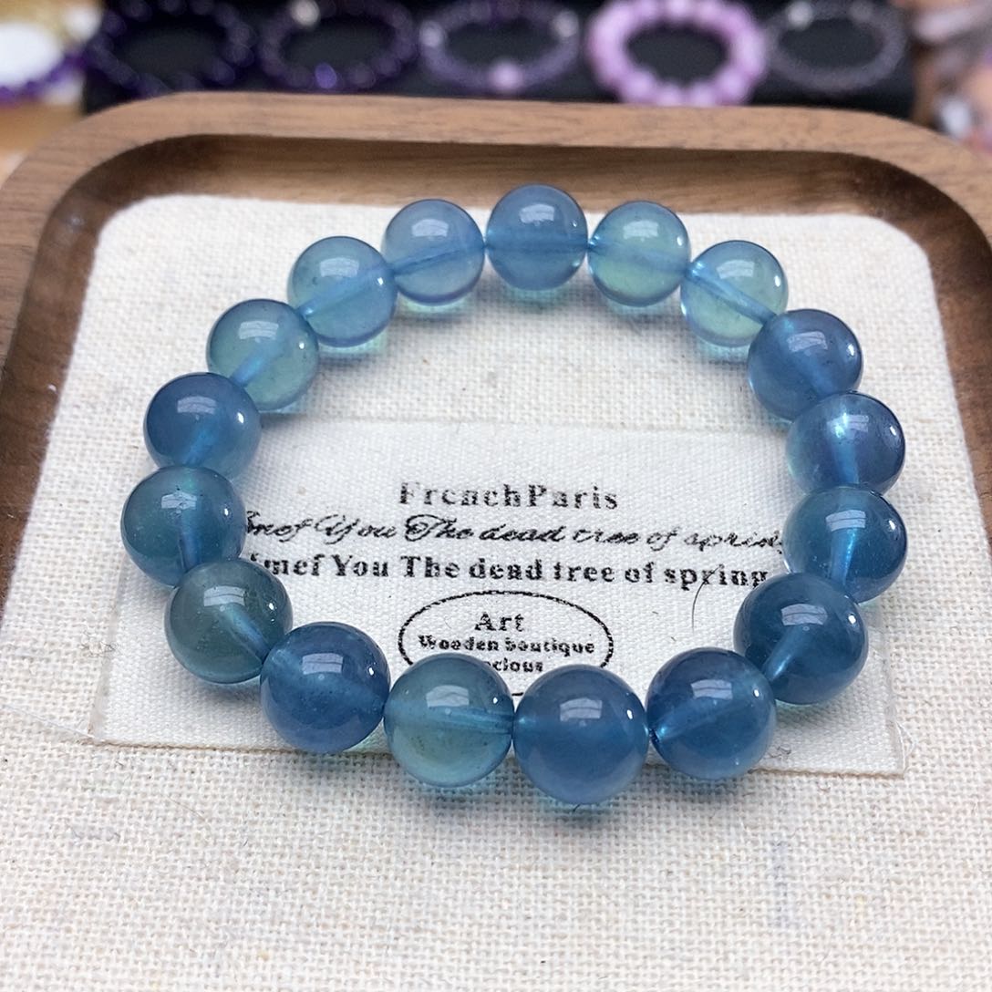 水晶手链未镶嵌庚*年魔鬼蓝手串