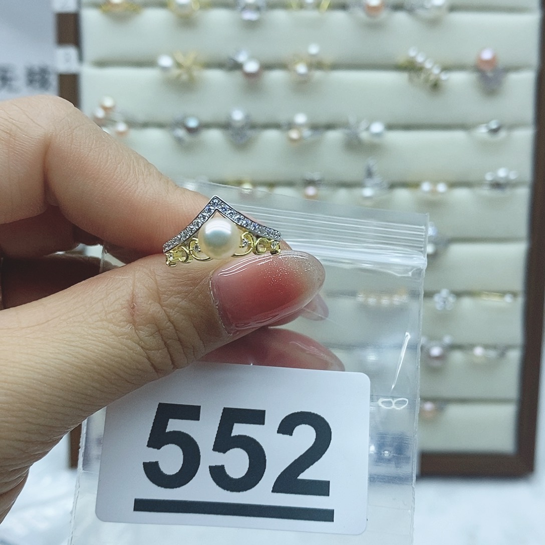 淡水珍珠戒指银S925镶嵌A****长552