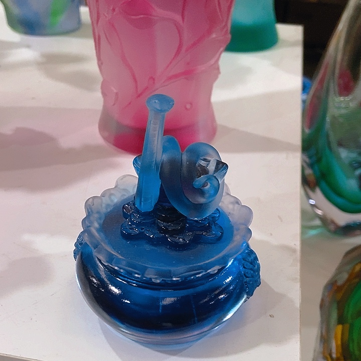 琉璃琉璃花瓶高11口8