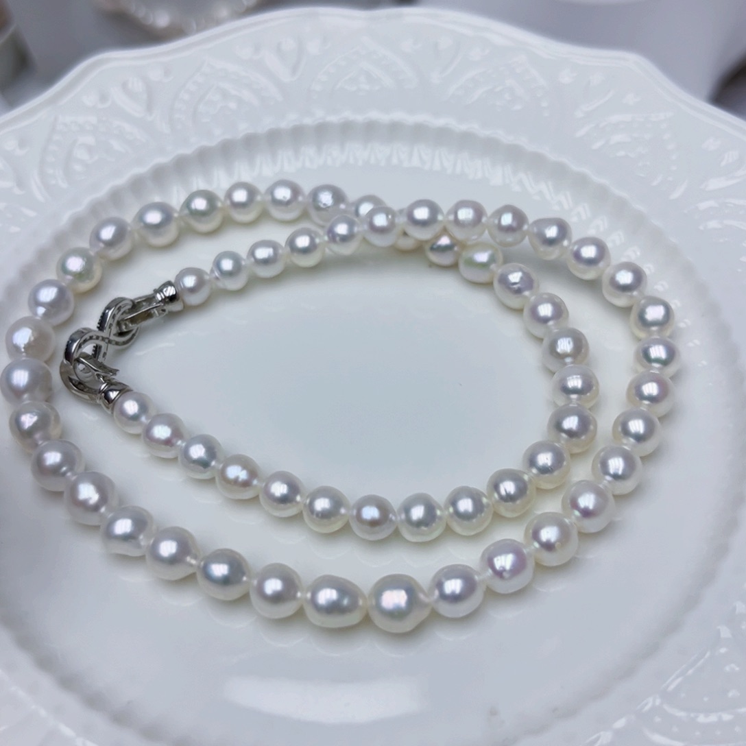 淡水珍珠颈饰银S925镶嵌