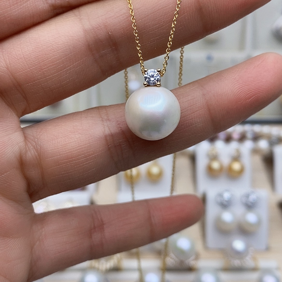 淡水珍珠颈饰银S925镶嵌