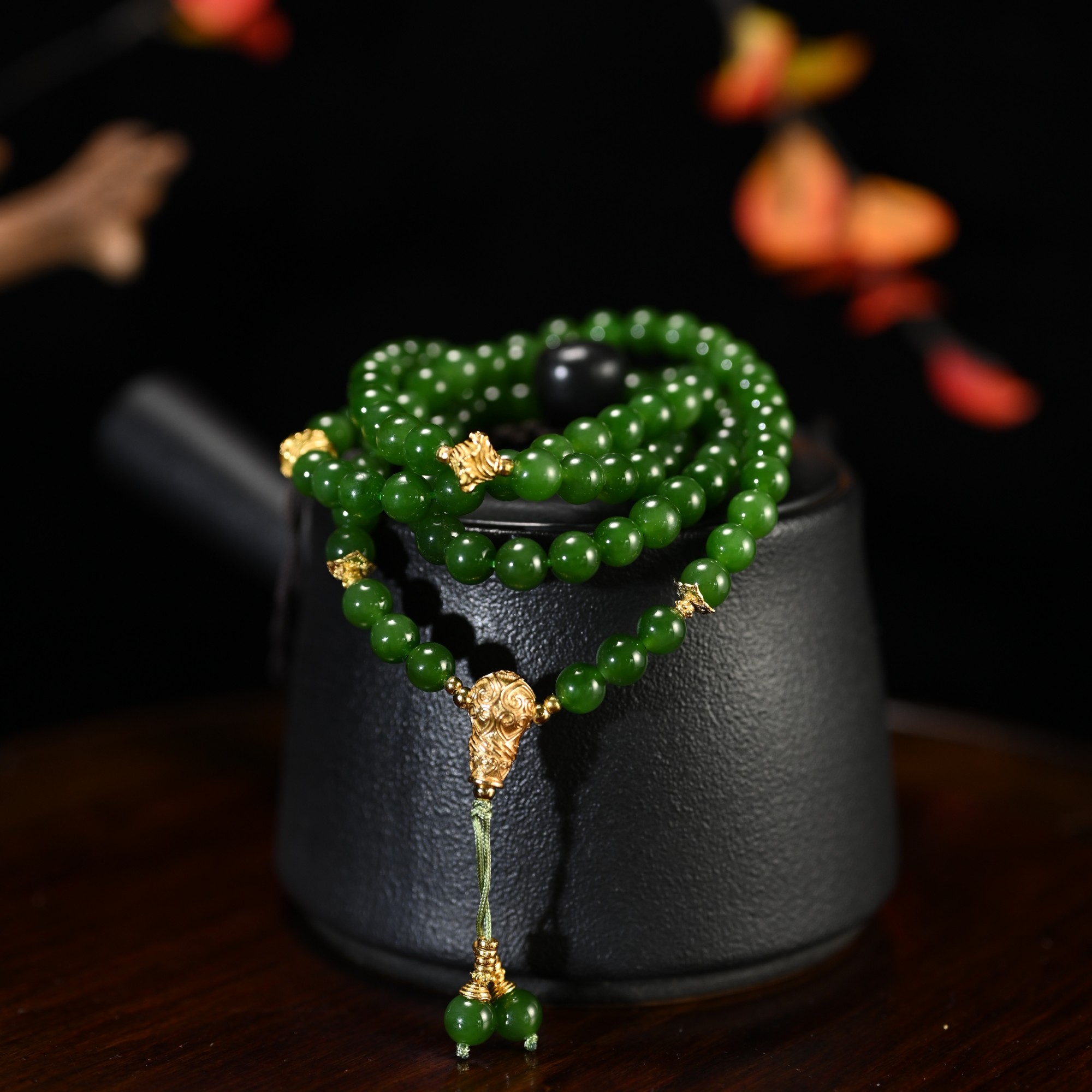 lot8812和田玉碧玉项链/杭拍