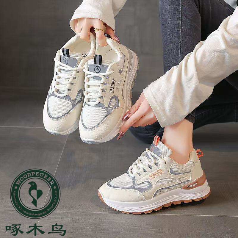 啄木鸟秋季2025老爹鞋女新款时尚透气网鞋休闲运动鞋时尚洋气202