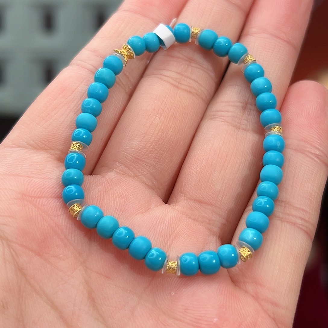 绿松石珠宝奇石18K金镶嵌