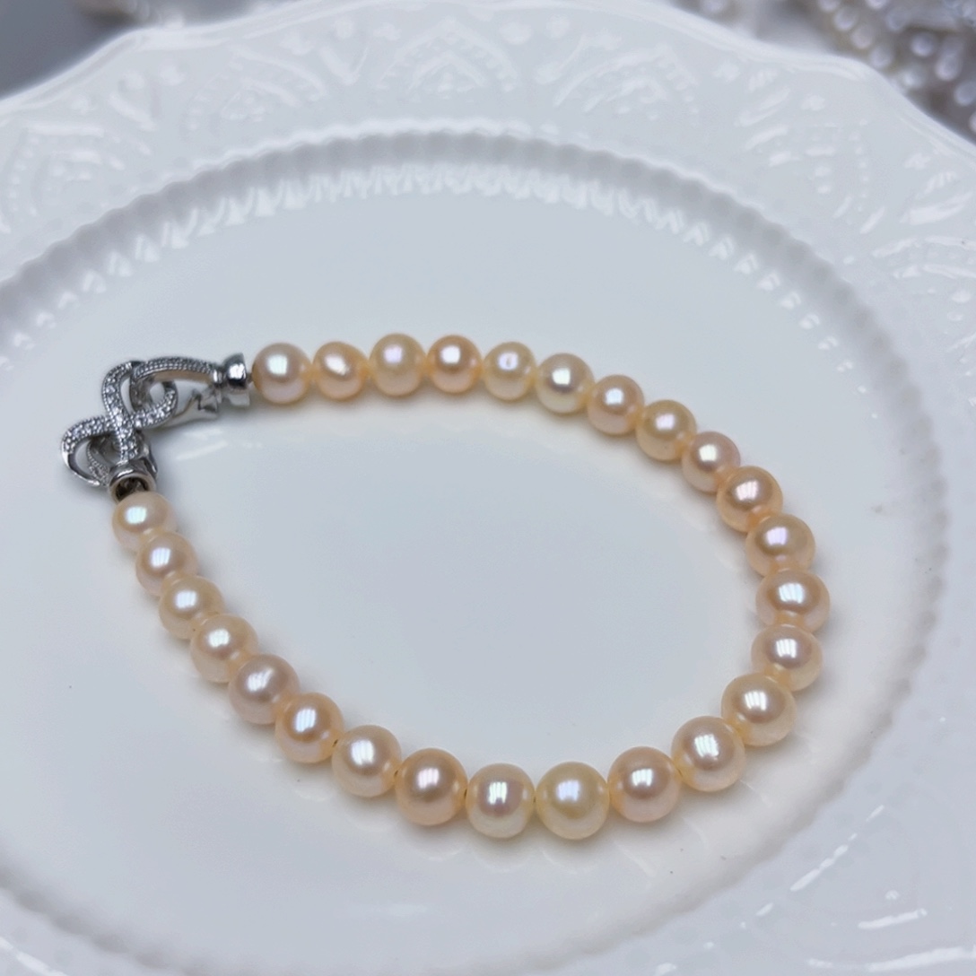 淡水珍珠手绳银S925镶嵌