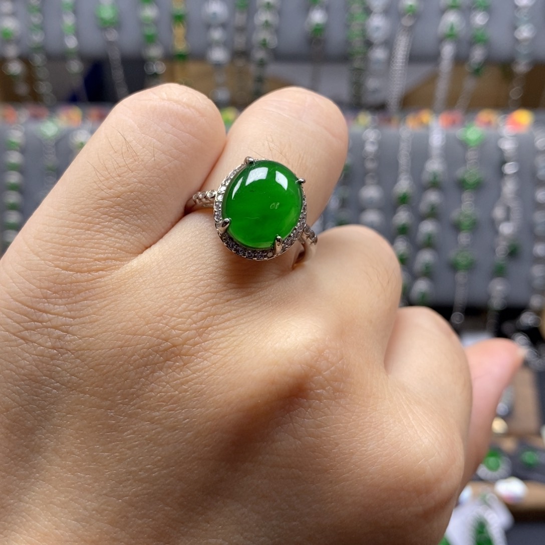 颈饰银S925镶嵌翡翠433号