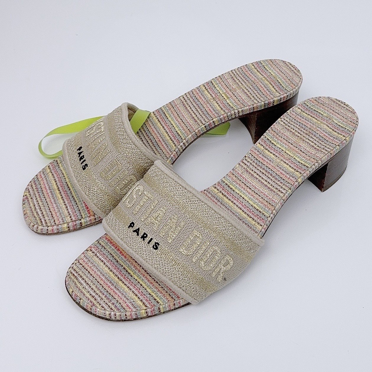 99新 DIOR/迪奥 37码/Dior/迪奥 标语粗跟凉鞋/98新/lz01228