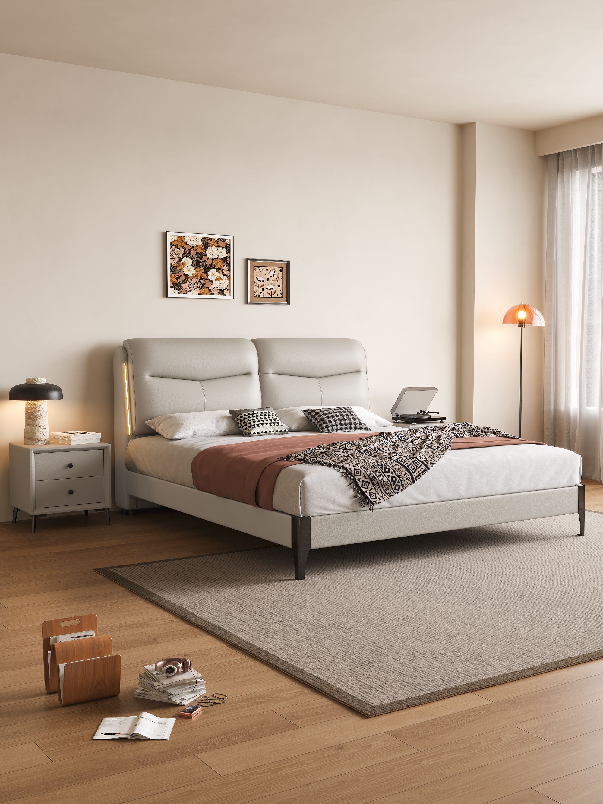 【喜笑颜开】8316#榫卯大床主卧床双人床婚床出租屋1.8米大床