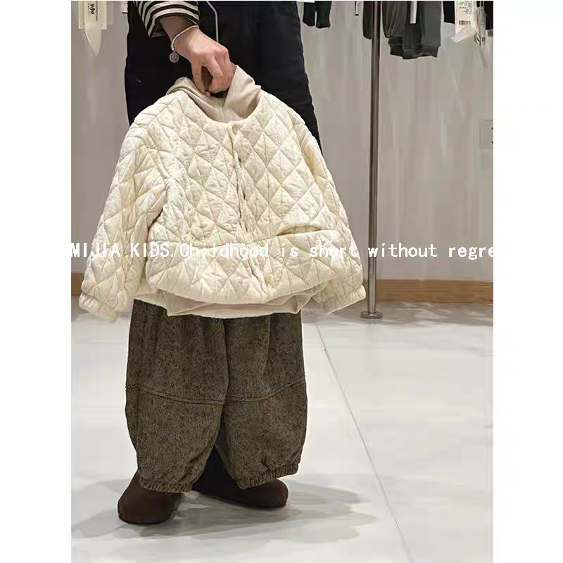 韩国童装女童棉服2024秋冬季新款小女孩时尚简约加厚夹棉保暖外套