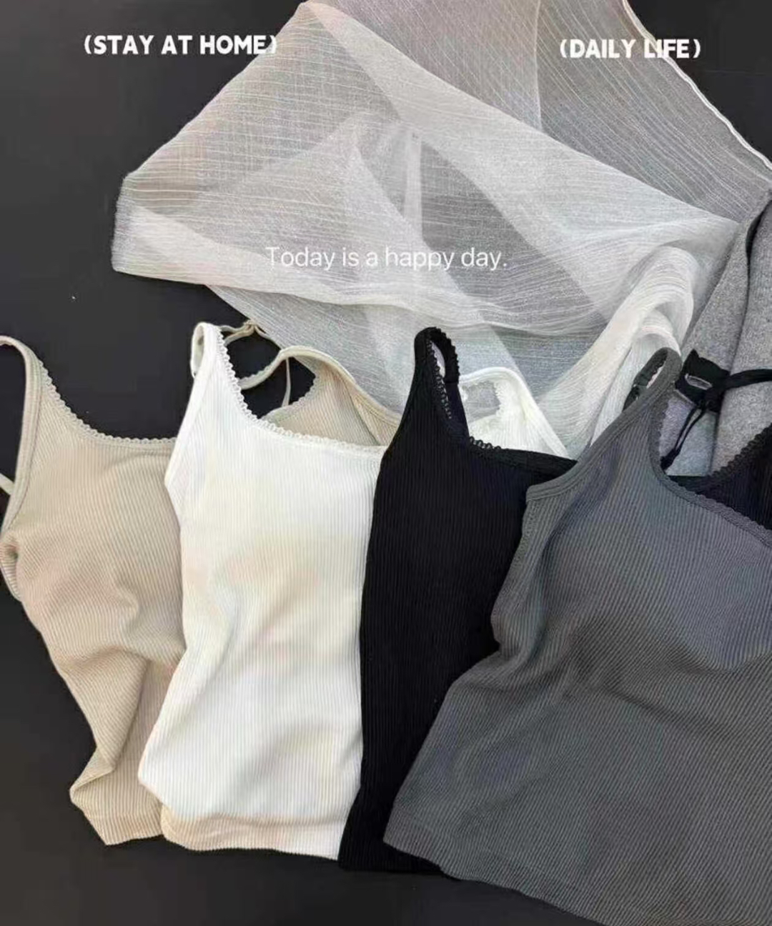 8276 韩系花边小吊带（有垫垫）