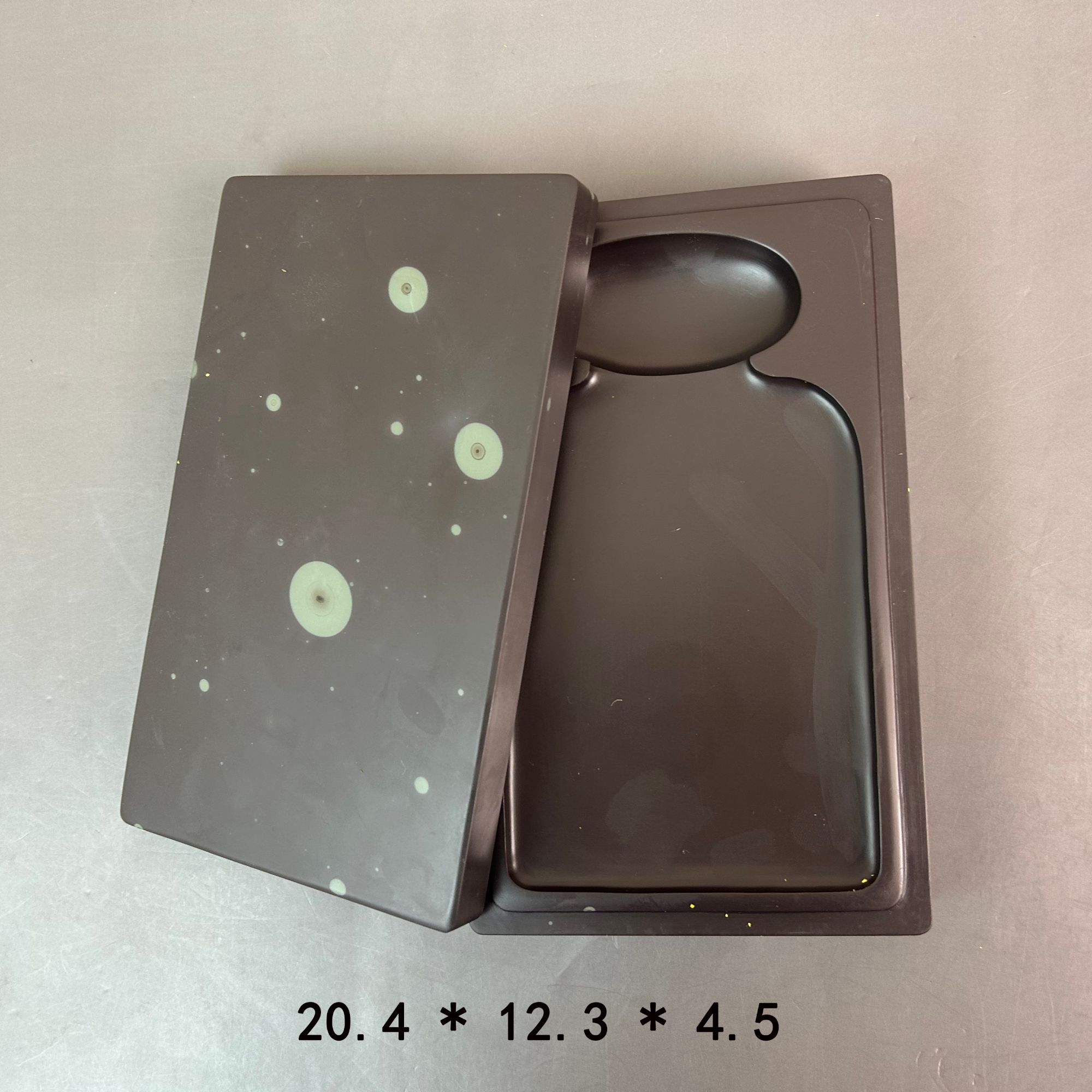 天然永仁苴却圆形实用长方形眼石盖砚