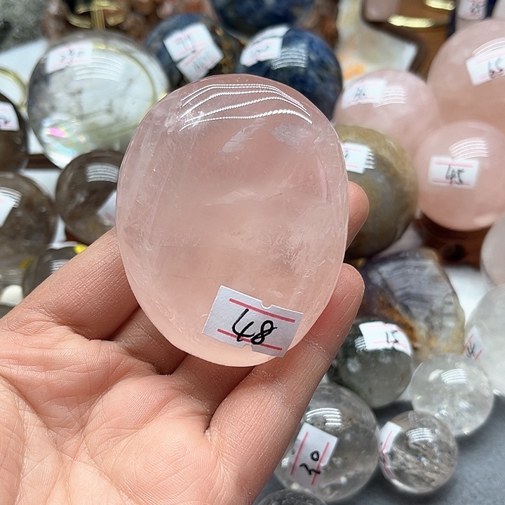 芙蓉石161克粉水晶把玩未镶嵌