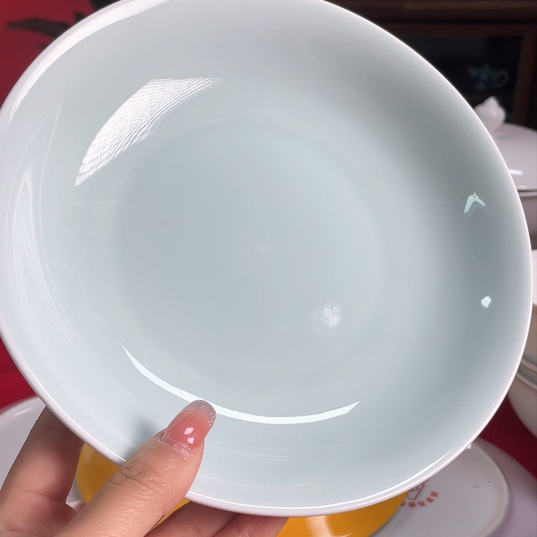 8寸影青釉月光深盘