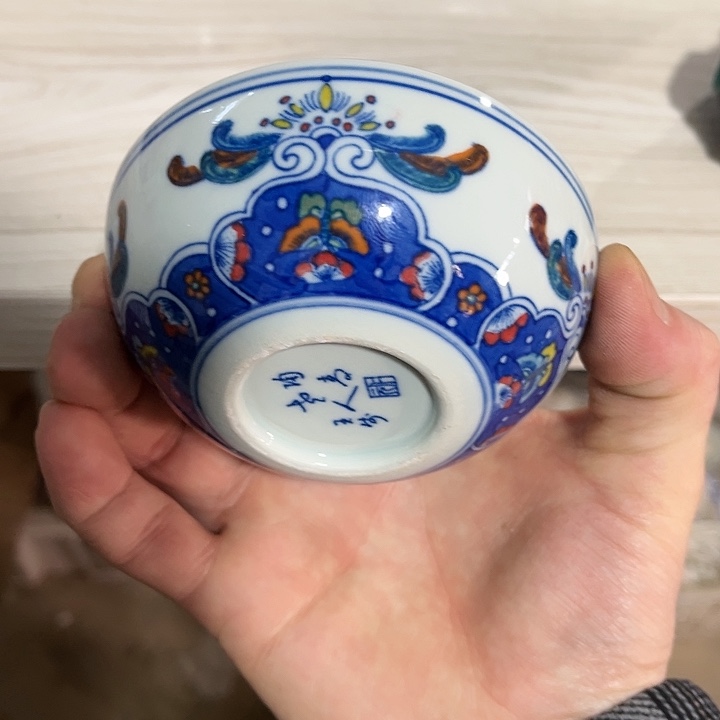 瓷片景德镇陶瓷普洱杯。绿西西。