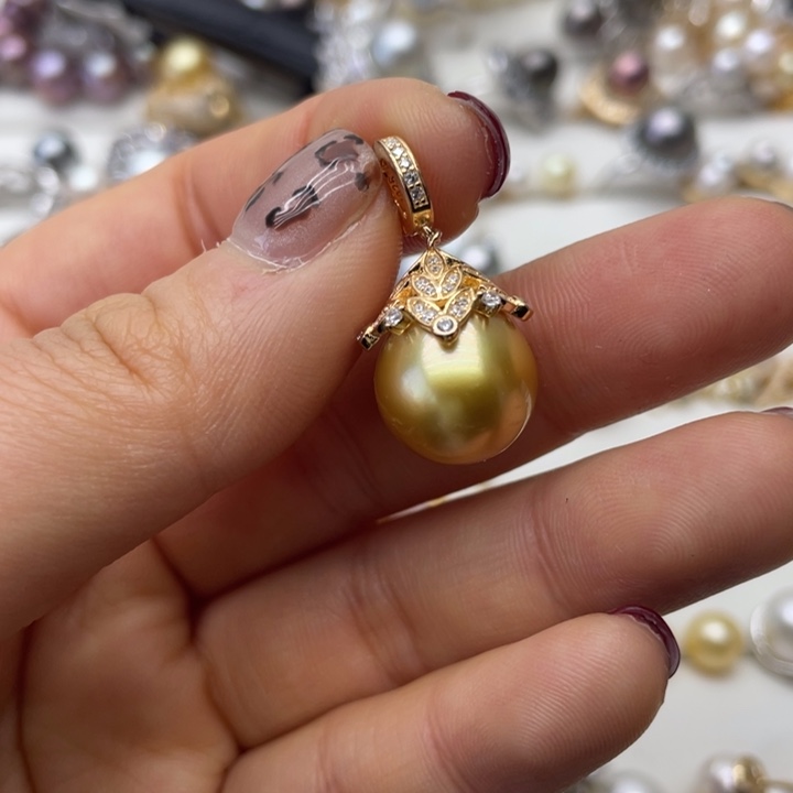 海水珍珠吊坠(不含链)银S925镶嵌