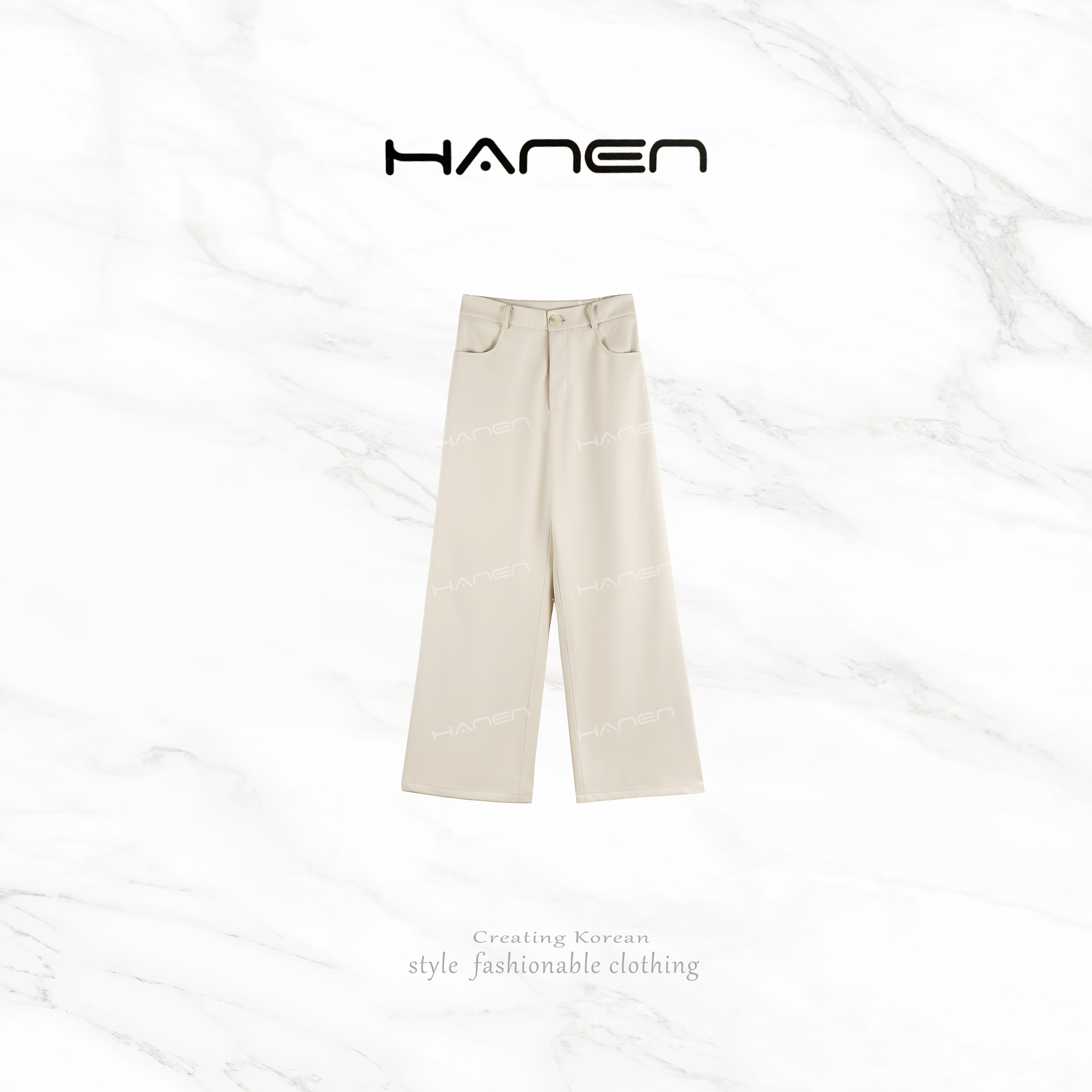 韩恩【QIANA】奶皮裤 百搭简约气质直筒高腰加绒皮裤qianw19