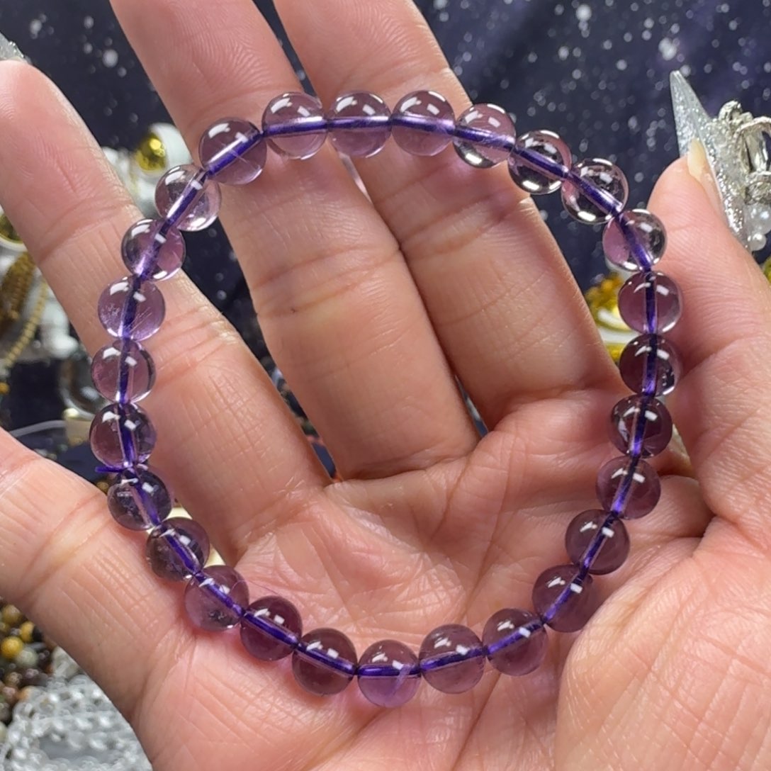 水晶手串未镶嵌巴西紫水晶手串