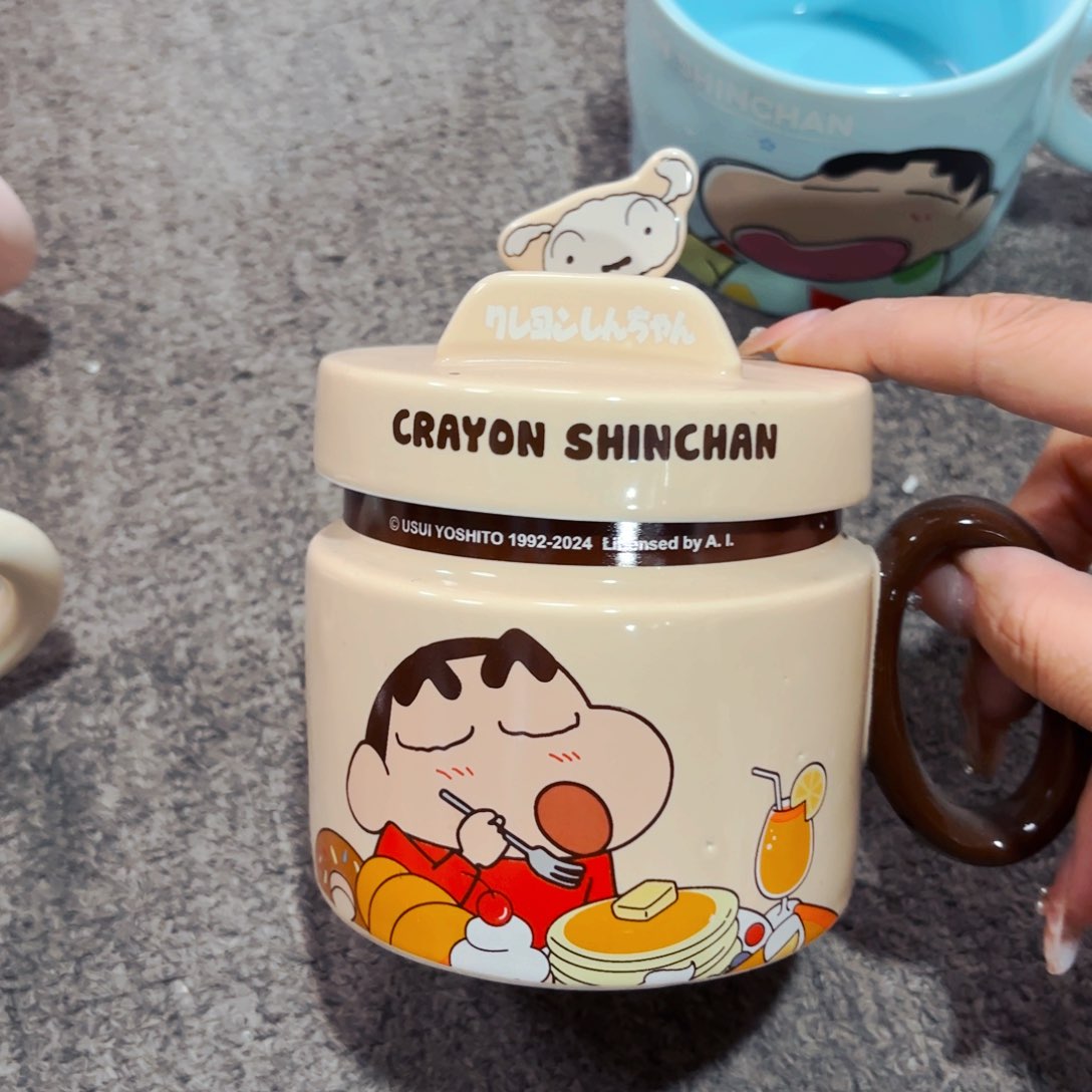 陶瓷小新马克杯带盖