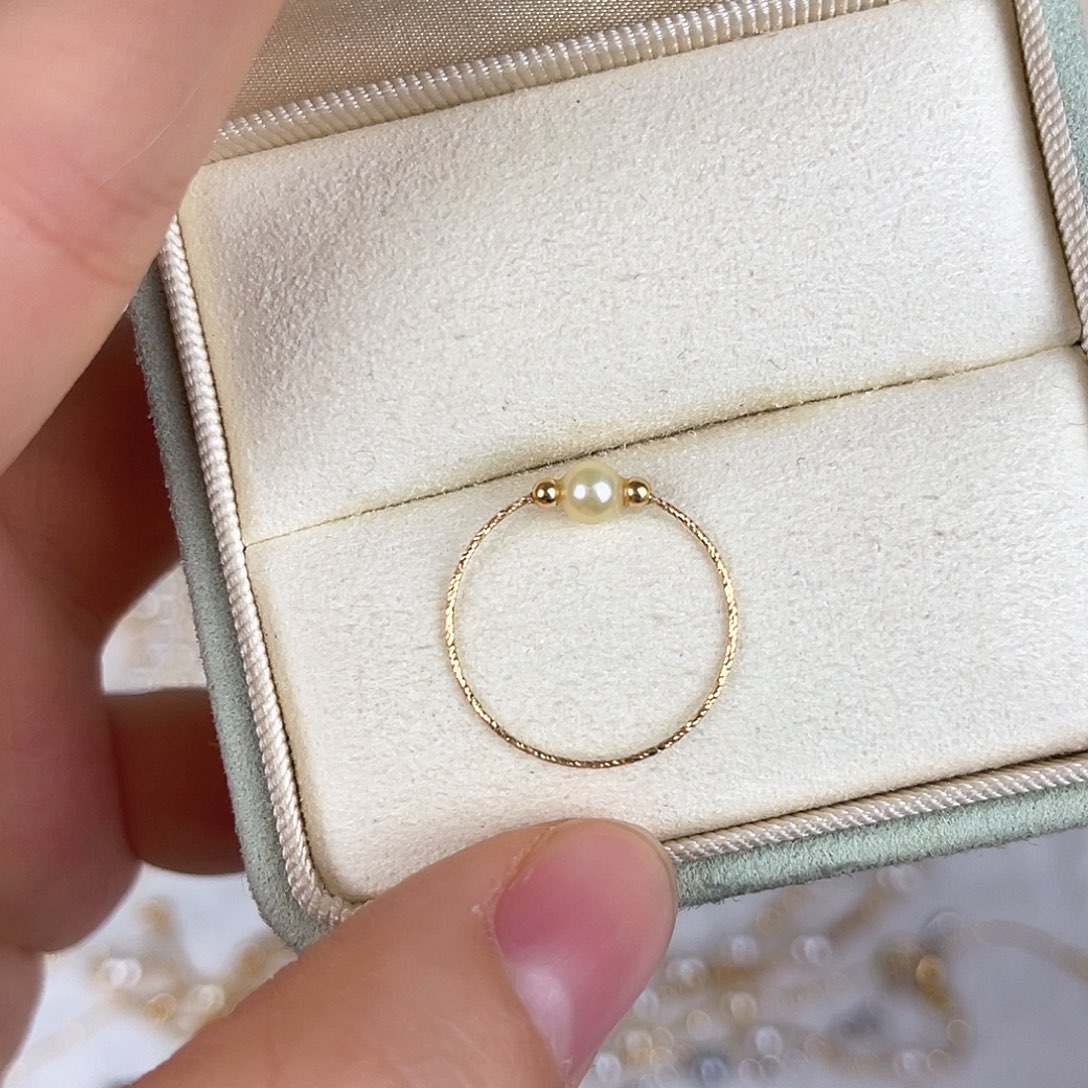 海水珍珠戒指18K金镶嵌