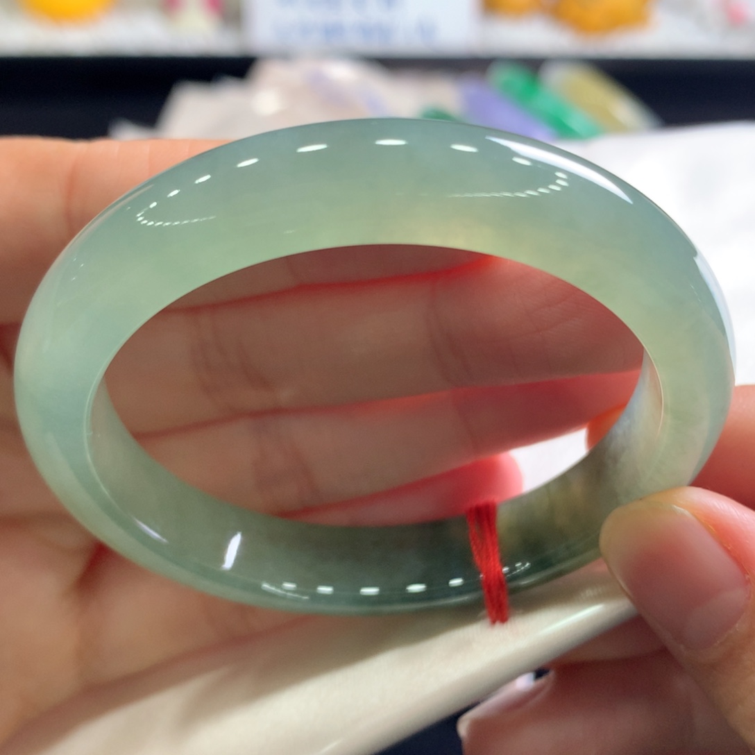 翡翠未镶嵌手镯6号完美橄榄绿