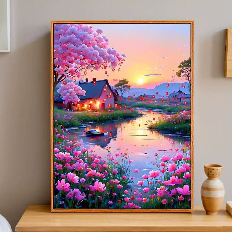 花境桃源|数字油画diy真心遮盖六代颜料填色涂色手绘礼物油彩装饰