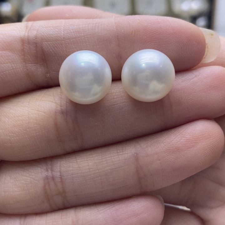 银S925镶嵌淡水珍珠耳饰