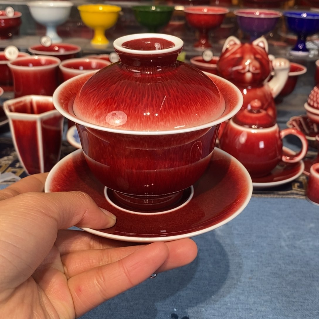 景德镇浅行窑福利盖碗