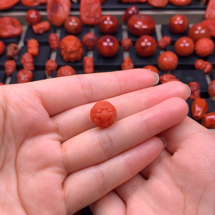 未镶嵌象神圆珠13MM+南红玛瑙