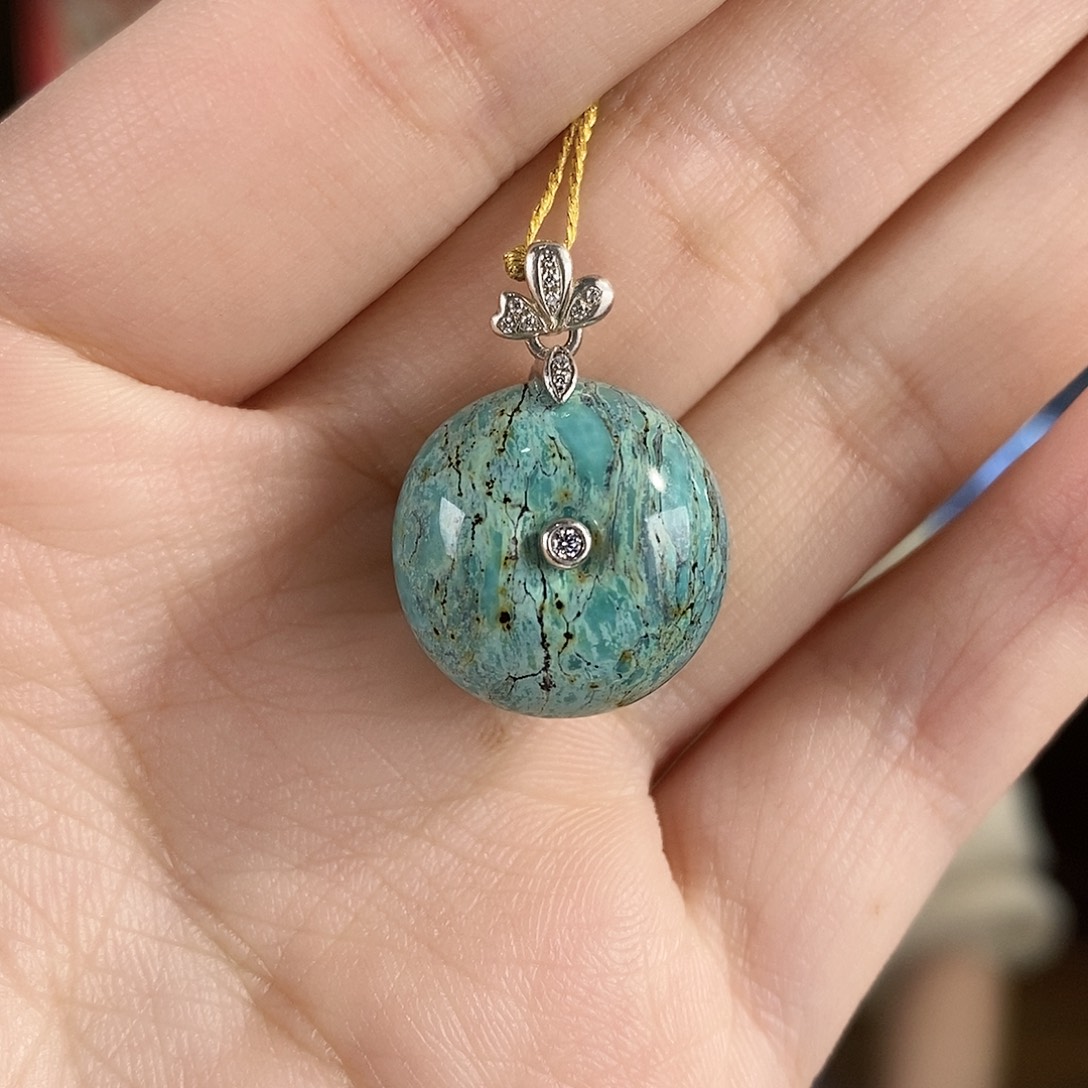 绿松石银S925镶嵌珠宝奇石