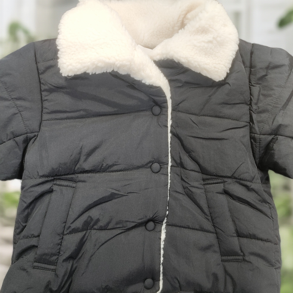 男女通穿黑色保暖棉服