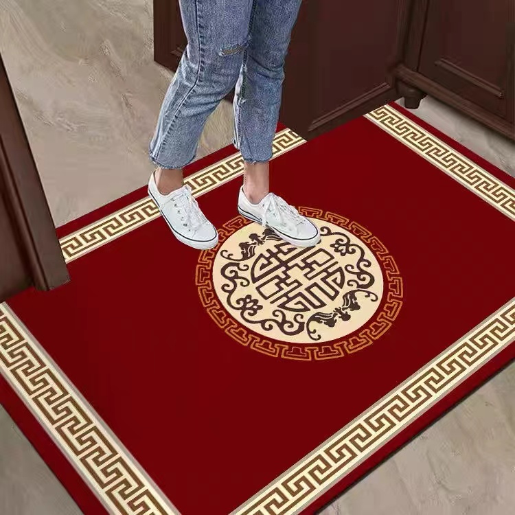 喜庆百搭进门入户玄关地板垫客厅卧室地毯加厚裁剪茶几吸水防滑垫