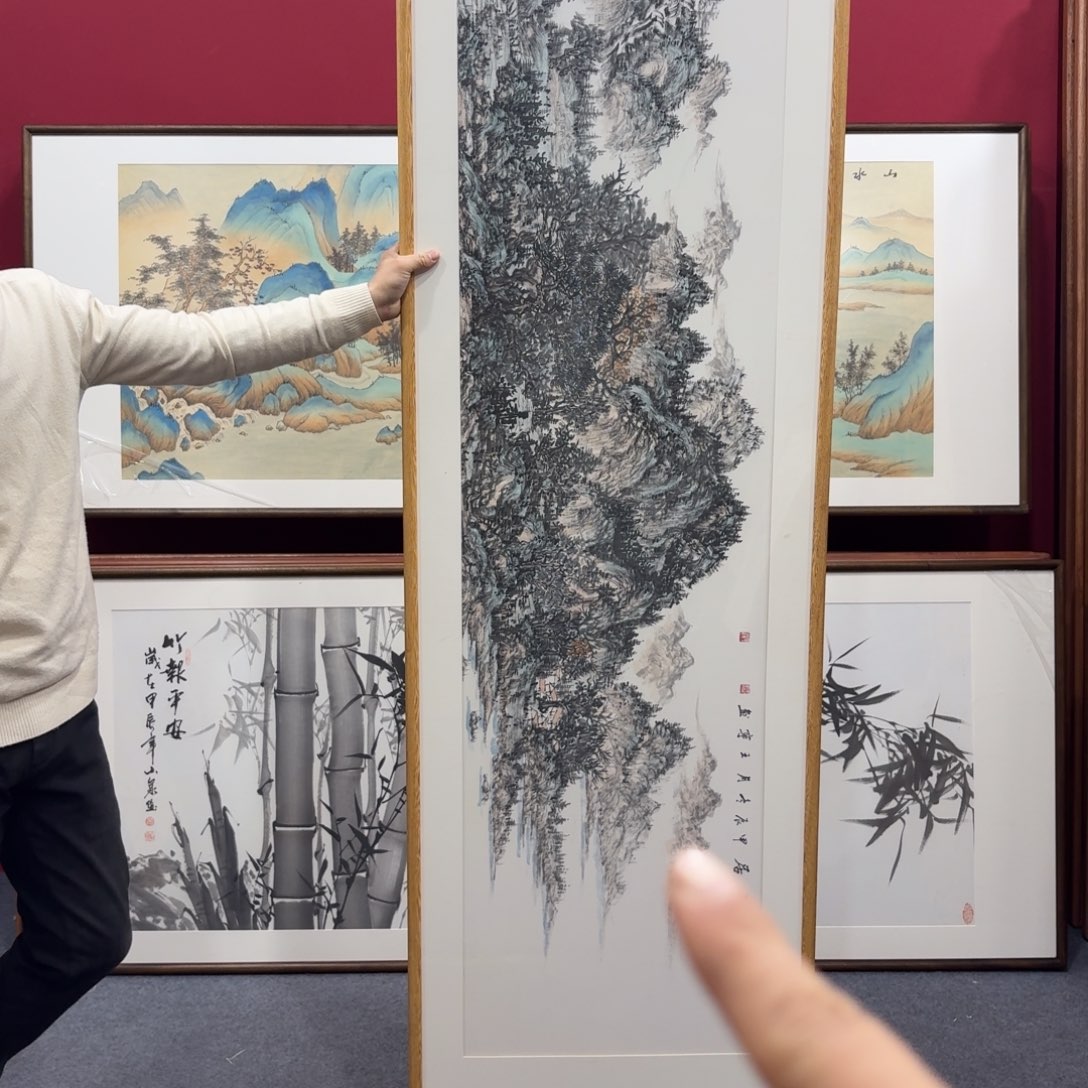 国画手绘作品带框210成60