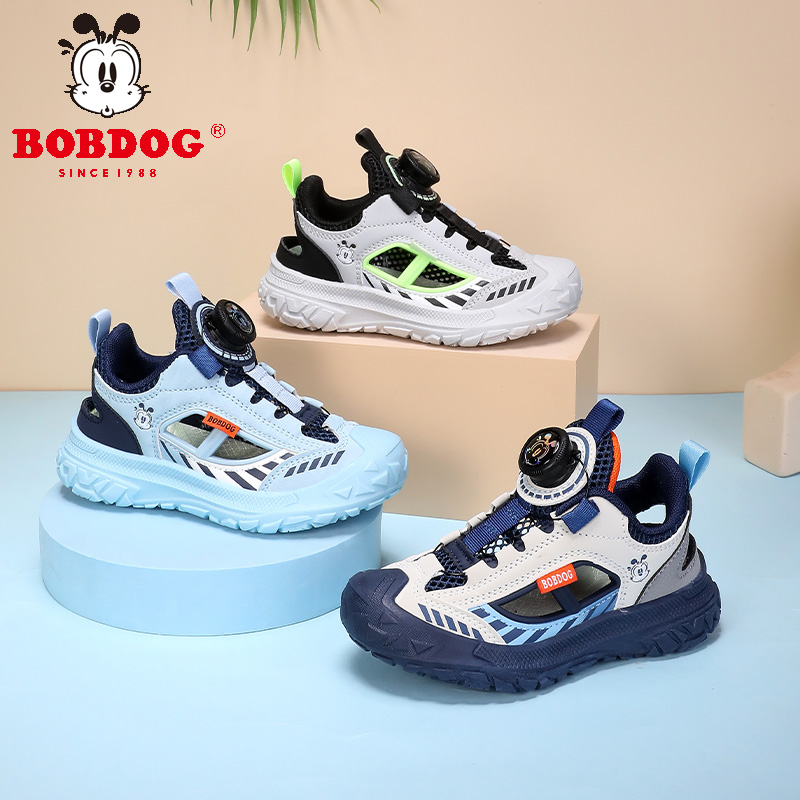 巴布豆【框子鞋】夏季单网镂空运动鞋休闲男童软底跑步鞋中大童潮鞋