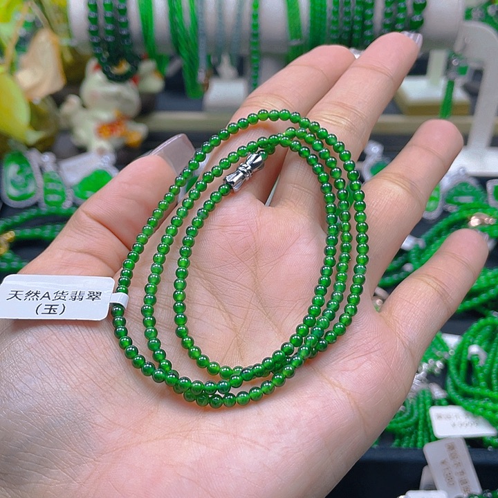 翡翠颈饰未镶嵌杰*圆珠项链3