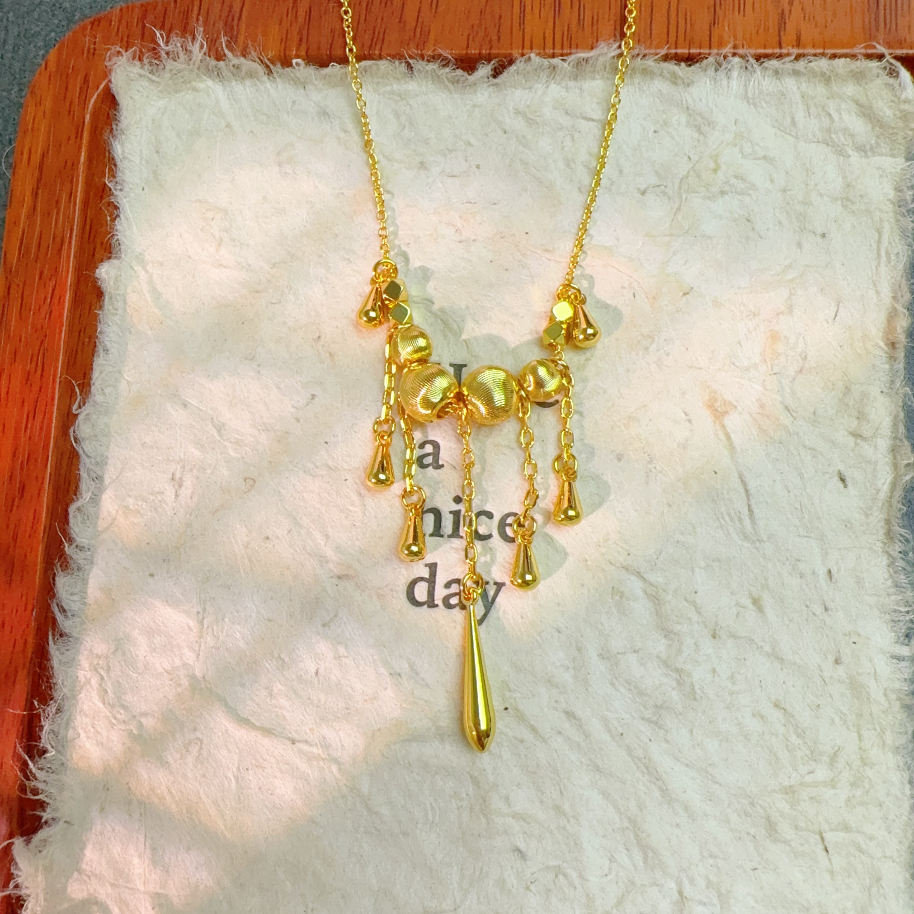 【丁老头甄选】爆闪猫眼水滴项链30135