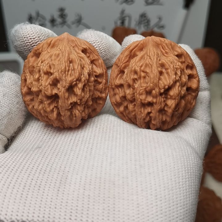 文玩核桃把件39全品虎头配对儿一般