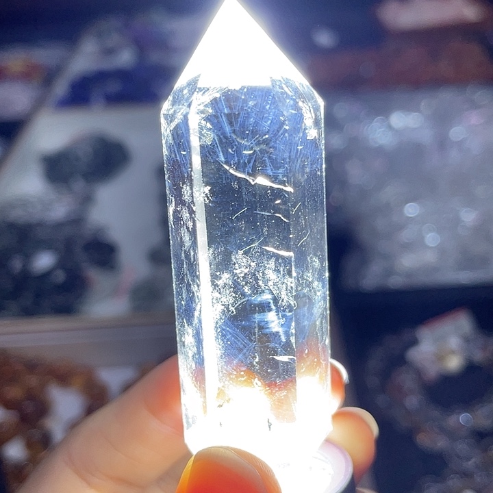 水晶珠宝半成品未镶嵌蓝针柱