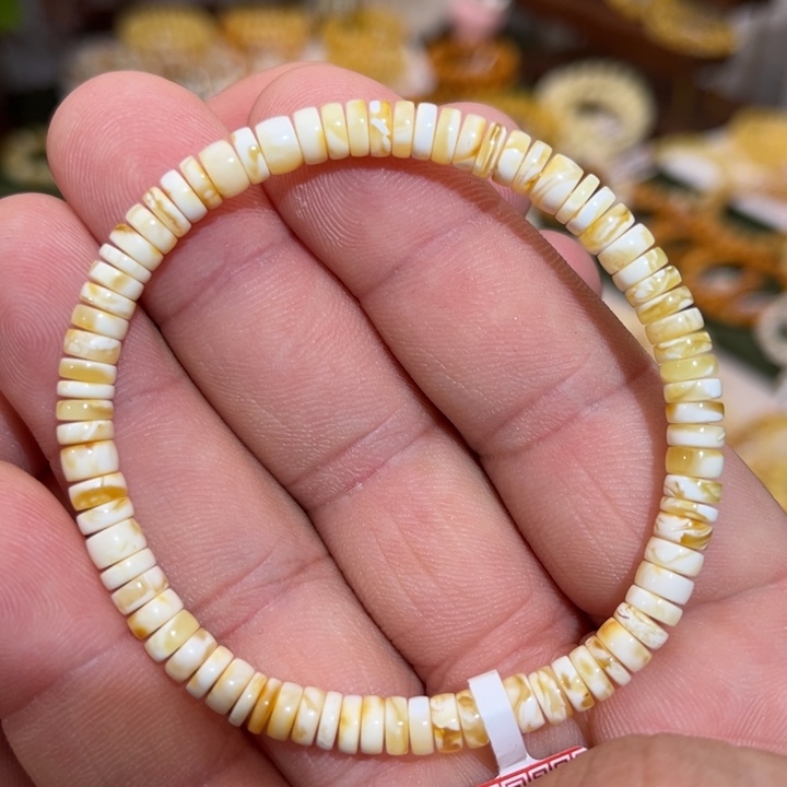 蜜蜡未镶嵌手链微瑕00005.5mm