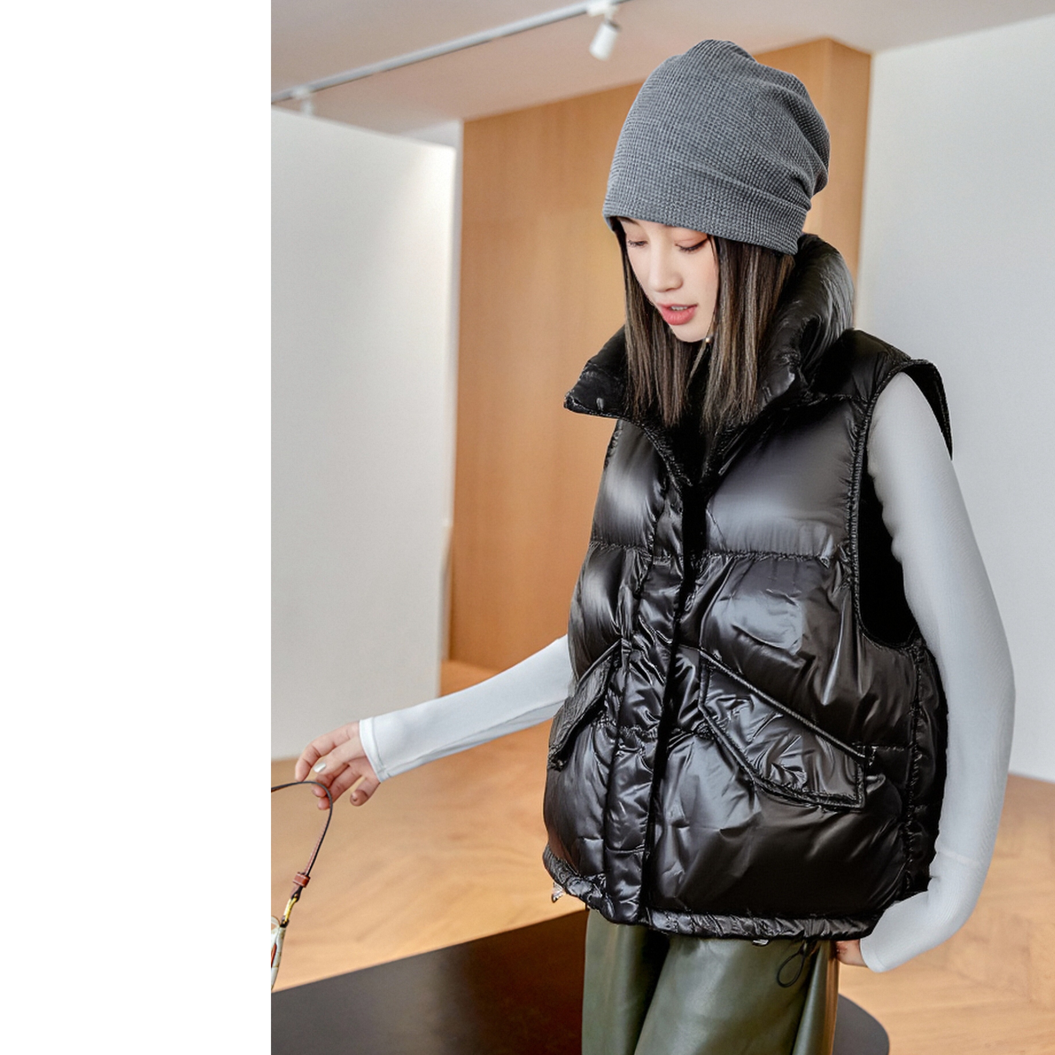 时尚男女同款百搭立领保暖背心叠穿设计感秋冬百搭马甲PA-N743