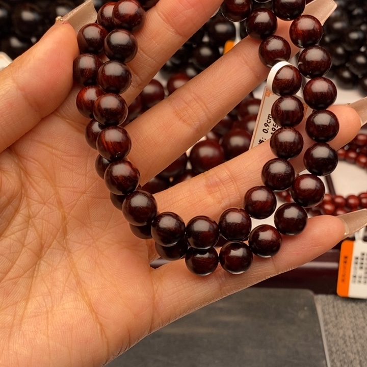 小叶紫檀手串/手链0.9老料包浆双圈手持特价款