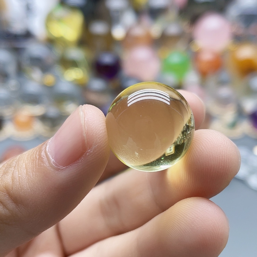 未镶嵌珠宝半成品水晶天然黄水晶19.1mm