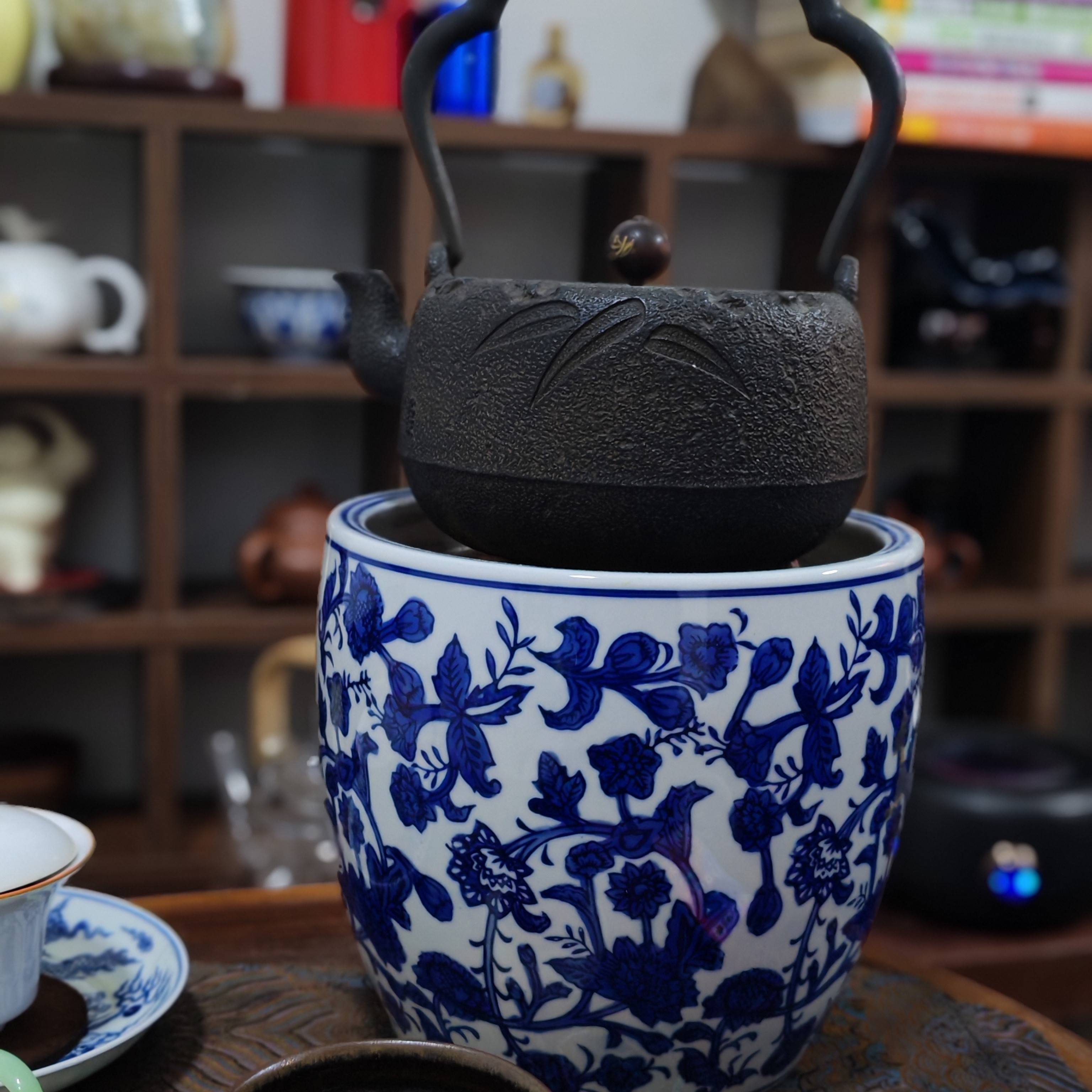 桌面款青花瓷手工炭炉电陶炉红泥煮茶煮水碳炉耐火耐高温炉膛炭炉