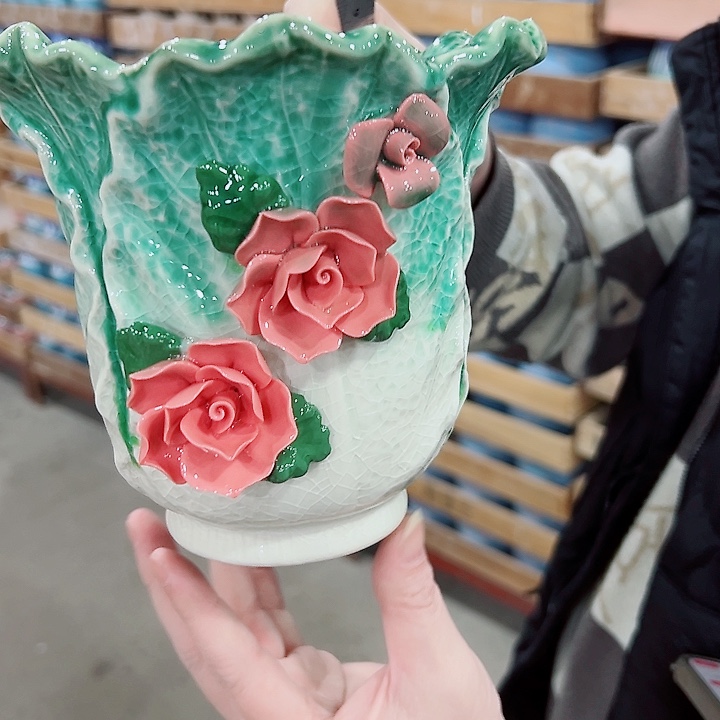 有孔.凑满10元发货多肉陶瓷花盆！