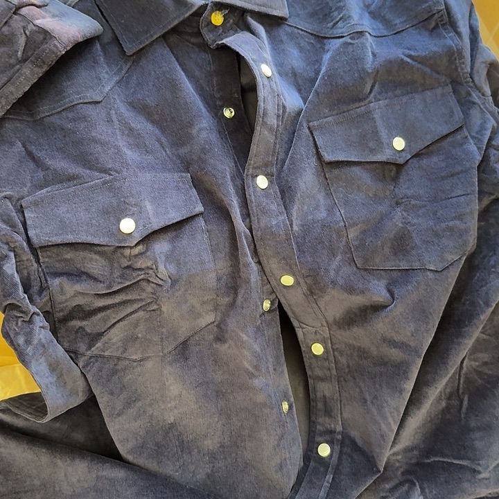 H***g灯芯绒衬衫外套兰色2XL一件