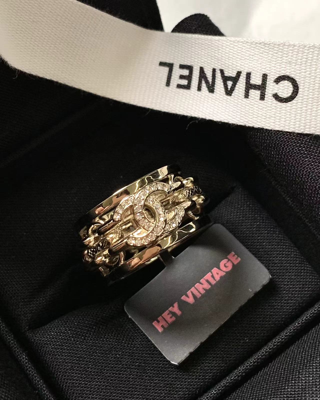 未使用 Chanel/香奈儿 25k金色双c戒指 17803870