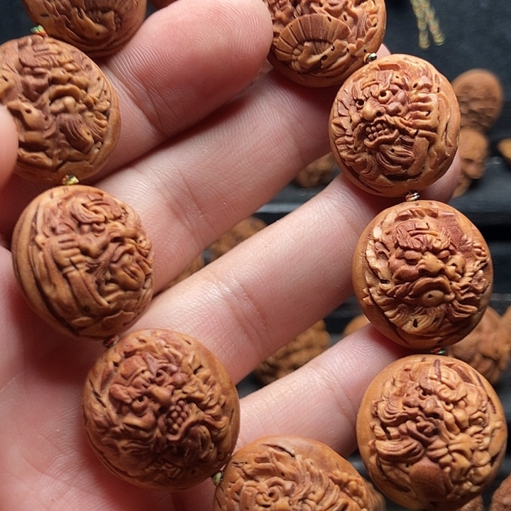 大桃核钟馗百态手串