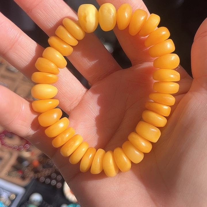 蜜蜡手链未镶嵌藏地朵朵蜜蜡单圈